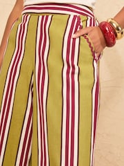 Love & Roses Cotton/Linen Blend Stripe Trousers - Imagen 2 de 4
