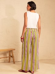 Love & Roses Cotton/Linen Blend Stripe Trousers - Imagen 4 de 4