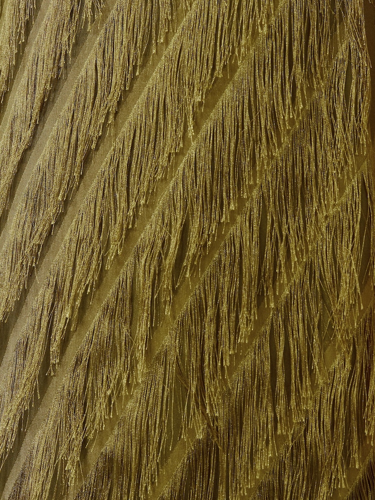 Love & Roses Olive Green Fringe Midi Skirt - Image 5 of 5