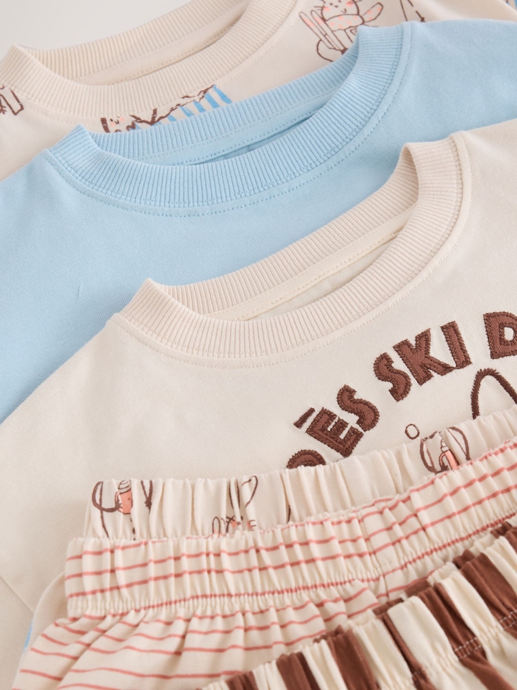 Neutral ski print Jogger Pyjamas Set 3 Pack (9mths-12yrs) - Image 12 of 12