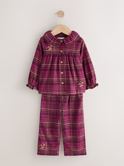 Purple Check Woven Button Through Pyjamas (9mths-10yrs) - Image 1 of 4