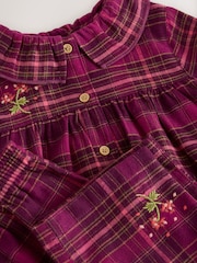 Purple Check Woven Button Through Pyjamas (9mths-10yrs) - Image 4 of 4