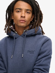 Superdry Blue Essential Logo Hoodie - Image 4 of 6
