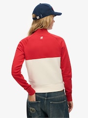 Superdry Red Athletic Essentials Zip Through Track Top - Image 2 of 6