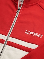 Superdry Red Athletic Essentials Zip Through Track Top - Image 6 of 6