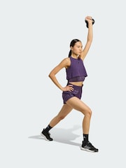 adidas Purple AOP Pacer Training Woven High Rise Shorts - Image 3 of 6