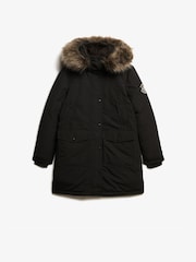 Superdry Black Everest Faux Fur Parka Coat - Image 6 of 7