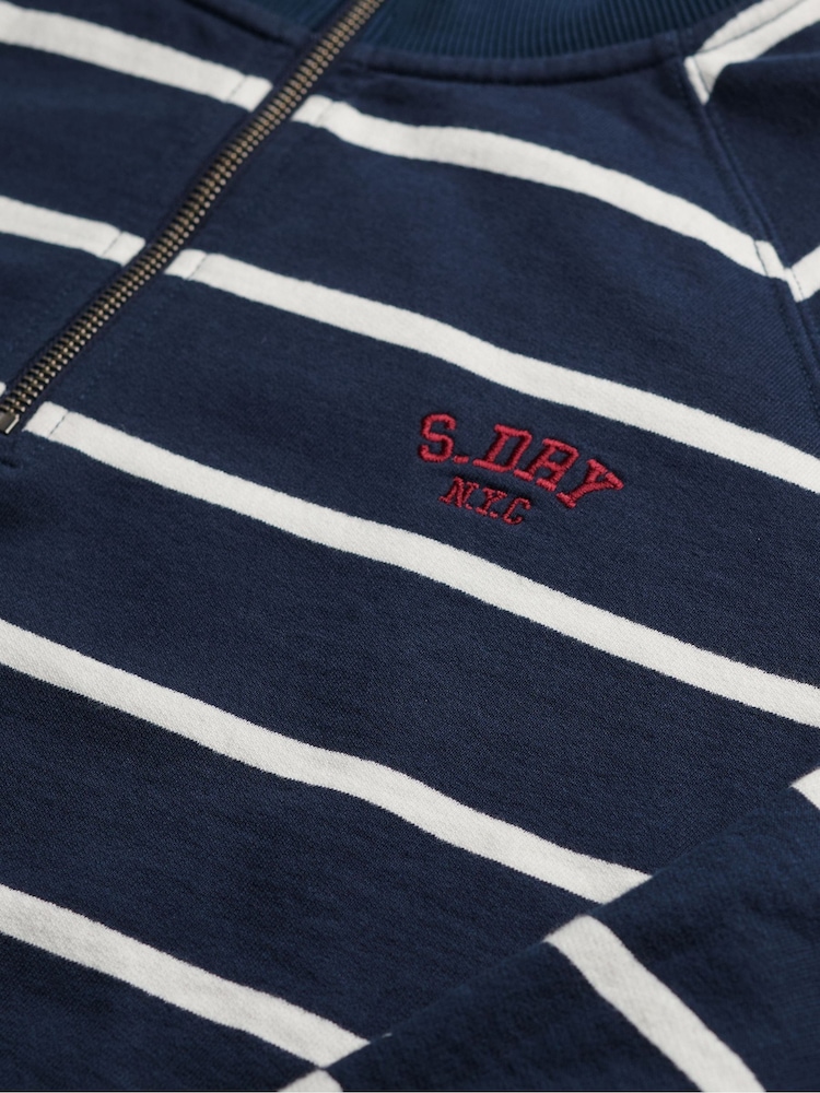 Superdry חולצת אימונית בגזרה רפויה עם רוכסן ואפליקציה, סדרת Athletic Essentials - תמונה 7 מתוך 7