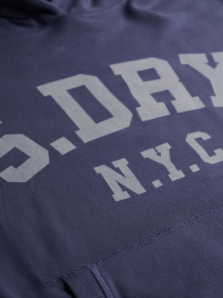 Blå - Superdry Athletic Essentials Relaxed Hettegenser - Bilde 4 av 4