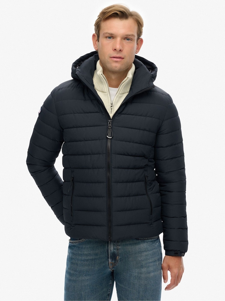 Superdry Blue Hooded Fuji Padded Jacket - Image 1 of 7