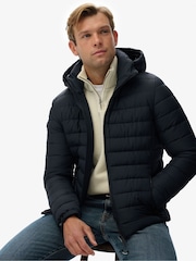 Superdry Blue Hooded Fuji Padded Jacket - Image 2 of 7