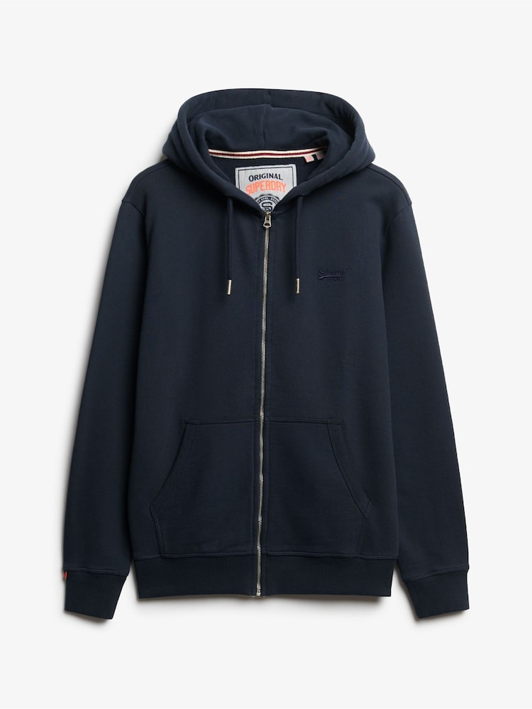 Eclipse כחול כהה - קפוצ'ון בייסיק עם רוכסן ארוך של Superdry - תמונה 5 מתוך 5