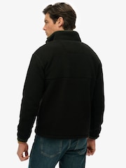 Superdry Black Fuji Popper Neck Fleece - Image 2 of 7