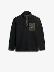 Superdry Black Fuji Popper Neck Fleece - Image 6 of 7