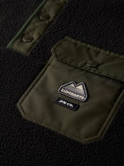 Superdry Black Fuji Popper Neck Fleece - Image 7 of 7