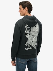 Superdry Black Tokyo Narrative Loose Fit Hoodie - Image 3 of 7