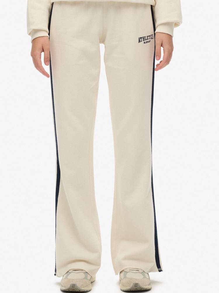 Hvit - Superdry Joggebukser med stripete flare - Bilde 2 av 6