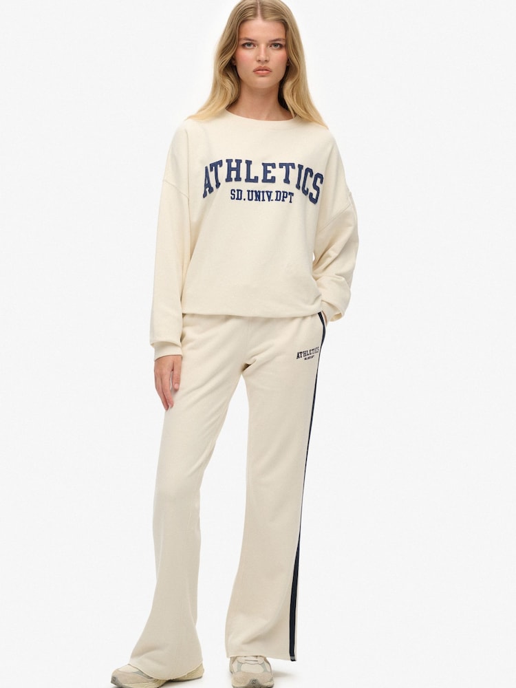 Hvit - Superdry Joggebukser med stripete flare - Bilde 6 av 6