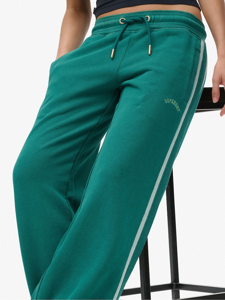 Superdry Green Stripe Athletic Essentials Logo Straight Joggers - Image 1 of 8