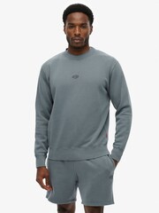 Superdry Blue Micro Logo Crew Jumper - Image 1 of 7