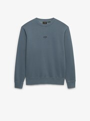 Superdry Blue Micro Logo Crew Jumper - Image 6 of 7
