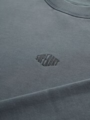 Superdry Blue Micro Logo Crew Jumper - Image 7 of 7