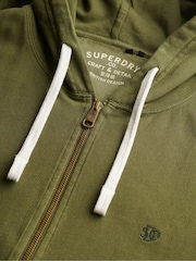 Superdry Green Classic Essential Zip Hoodie - Image 6 of 6
