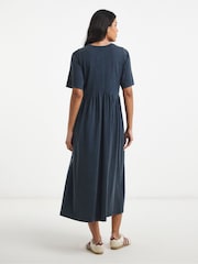 Simply Be Blue Acid Wash Boxy Sleeve Midi Dress - Image 2 of 4