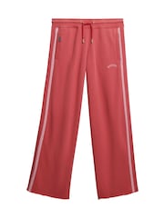 Superdry Pink Stripe Athletic Essentials Logo Straight Joggers - Image 7 of 9
