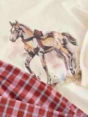 Red/Ecru Horse Print - Wide Leg Woven Pyjamas 1 pack (3-16yrs) - Image 8 de 8