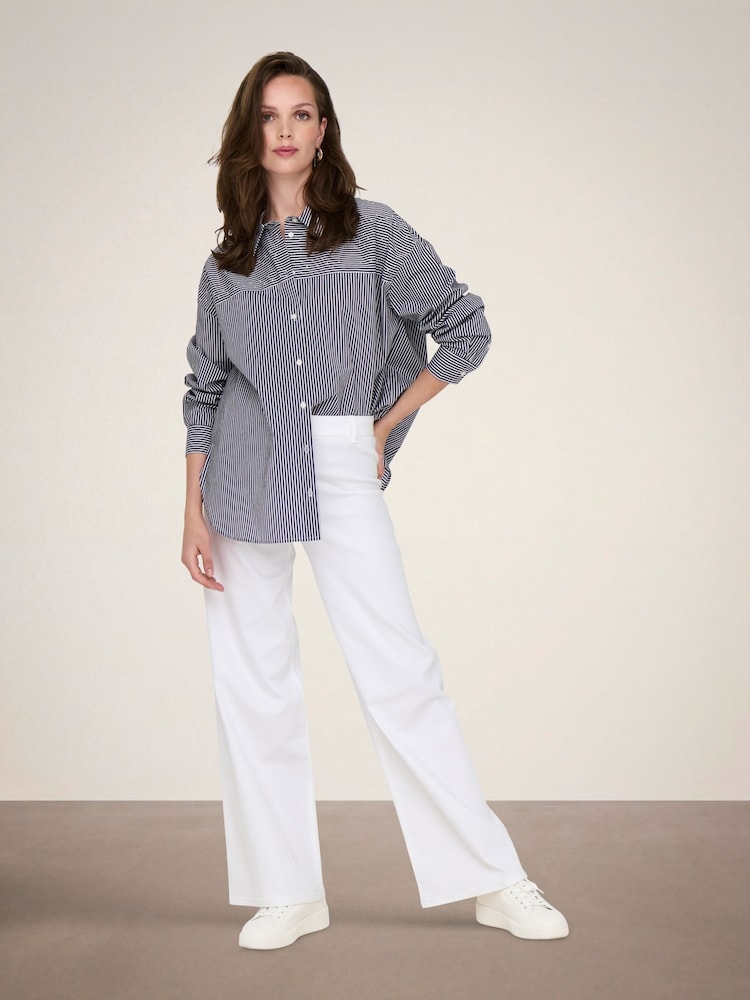JDY White High Waist Wide Leg Jeans - Image 1 of 6