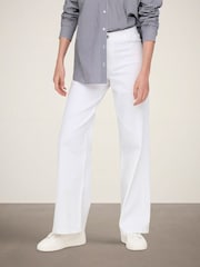 JDY White High Waist Wide Leg Jeans - Image 3 of 6