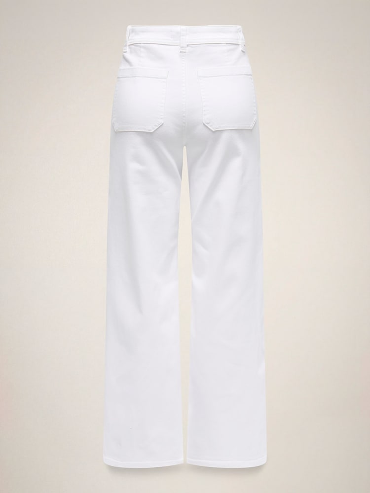 JDY White High Waist Wide Leg Jeans - Image 6 of 6