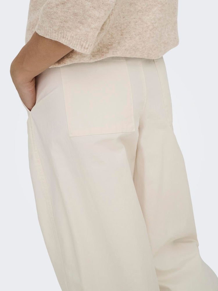JDY White Barrel High Waist Trousers - Image 2 of 6