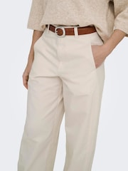 JDY White Barrel High Waist Trousers - Image 3 of 6
