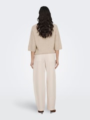 JDY White Barrel High Waist Trousers - Image 4 of 6