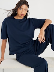 River Island Blue Short Sleeve Premium Boxy T-Shirt - Image 1 of 4