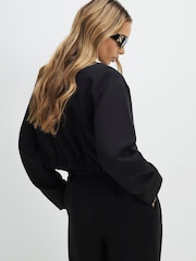 River Island Pocket Front Collarless Bomber Jacket - Εικόνα 2 από 4