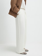 River Island Cream High Waisted Belted Wide Leg Trousers - Image 3 of 4