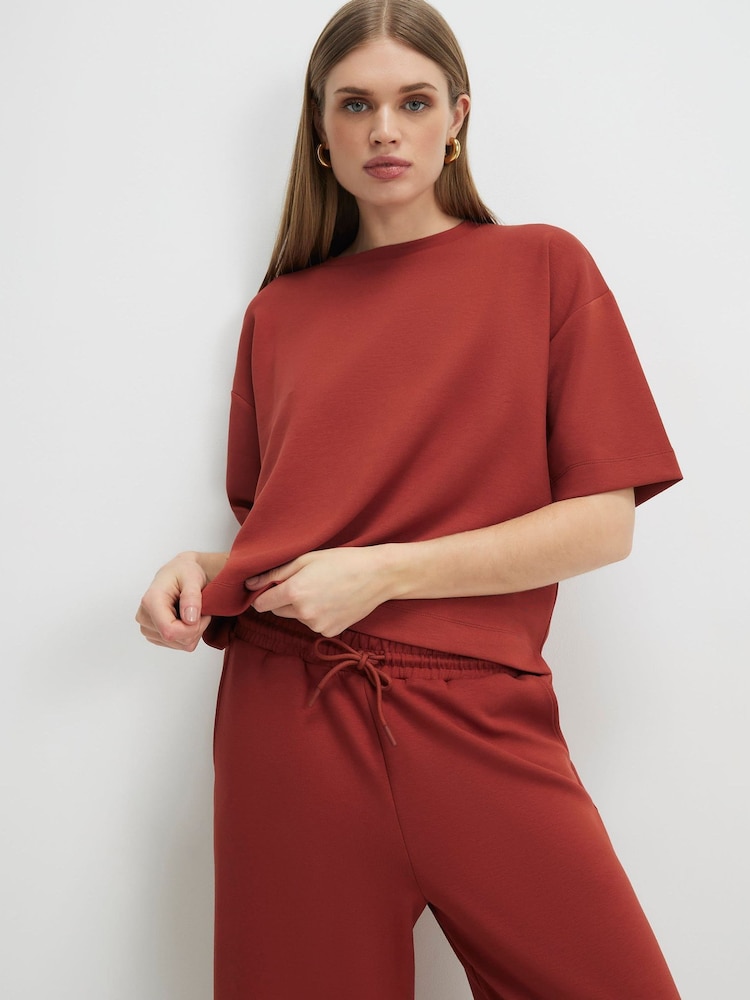 River Island Orange Short Sleeve Premium Boxy T-Shirt - Image 1 of 4