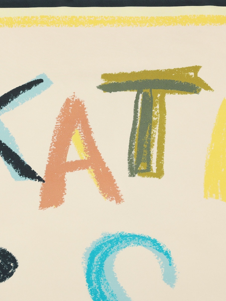 Kate Spade White Scribble Silk Square Scarf - Image 4 of 4