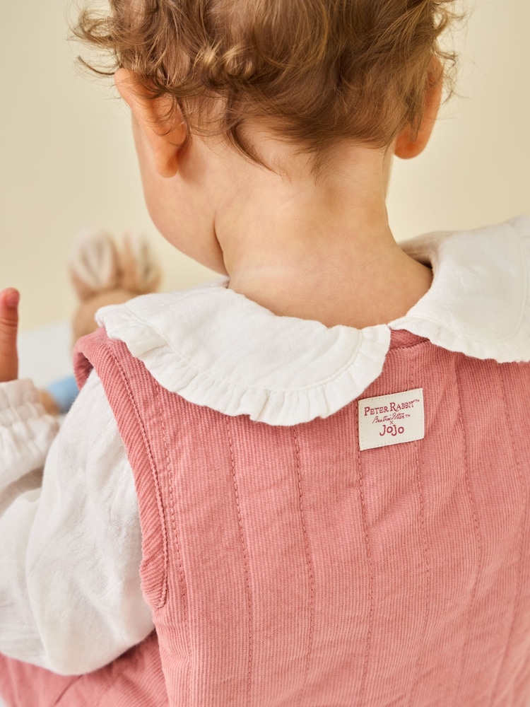 JoJo Maman Bébé Rose Pink Peter Rabbit Flopsy Bunny Blouse, Legging & Gilet Baby Set - Image 2 of 11 JoJo Maman Bébé Rose Pink Peter Rabbit Flopsy Bunny Blouse, Legging & Gilet Baby Set - Image 2 of 11