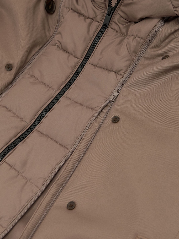 Reiss Taupe Neutral Azura Hooded Insert Trench Coat - Image 12 of 12 Reiss Taupe Neutral Azura Hooded Insert Trench Coat - Image 12 of 12