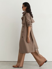 Reiss Taupe Neutral Azura Hooded Insert Trench Coat - Image 5 of 12