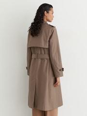 Reiss Taupe Neutral Azura Hooded Insert Trench Coat - Image 9 of 12