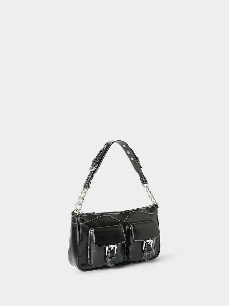 Crno - Osprey London The Cali Leather Shoulder Bag - Slika 2 od 5