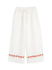 Chinti & Parker Cream Linen Blend Strawberry Trousers - Image 4 of 4