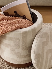 MADE.COM Natural Sand Clyde Abstract Weave Inara Storage Stool - Image 3 of 5
