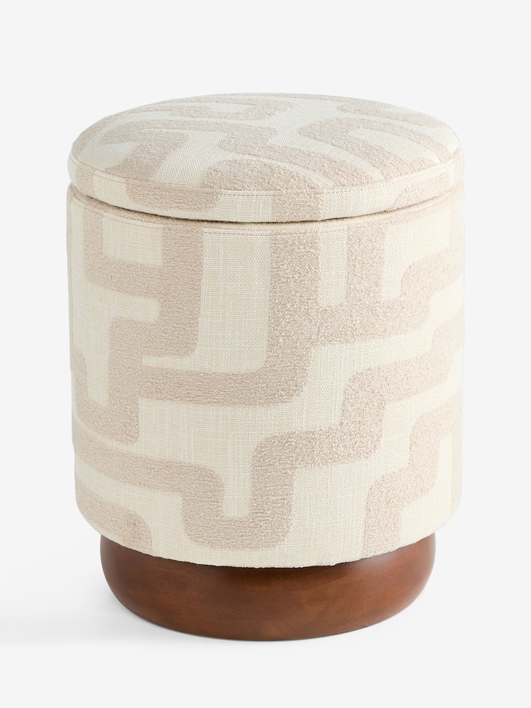 MADE.COM Natural Sand Clyde Abstract Weave Inara Storage Stool - Image 5 of 5 MADE.COM Natural Sand Clyde Abstract Weave Inara Storage Stool - Image 5 of 5