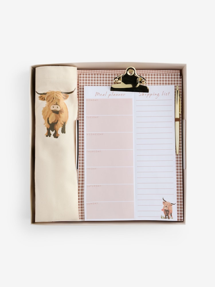 Hamish the Highland Cow Meal Planner List Pad and Tote Shopping Bag Gift Set - Изображение 4 4 Hamish the Highland Cow Meal Planner List Pad and Tote Shopping Bag Gift Set - Изображение 4 4